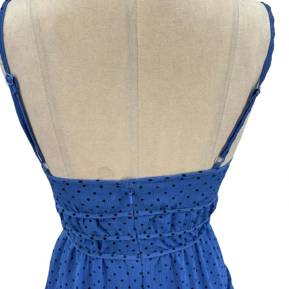 La Maison Talulah Sorrento‎ Midi Dress Azure Blue Polka Dot Size Small - Picture 10 of 15